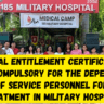 Medical Entitlement Certificate for Treatment in Military Hospital