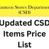CSD Canteen Price List